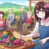 車椅子に座りながら手芸をする人