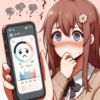 ストレスの数値がスマホに表示されている女性