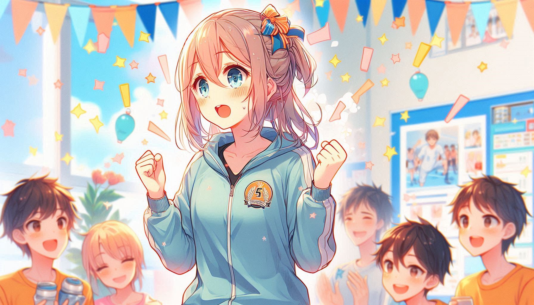 気合い十分な人のイラスト