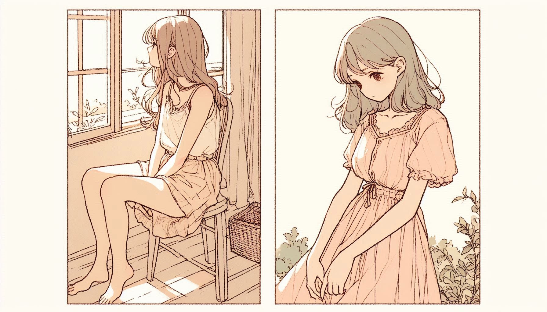 表情のすぐれない女性のイラスト